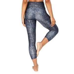 ONZIE High Rise Snake Print Legging S 7/8 Gray Black Yoga Stretch EUC B28